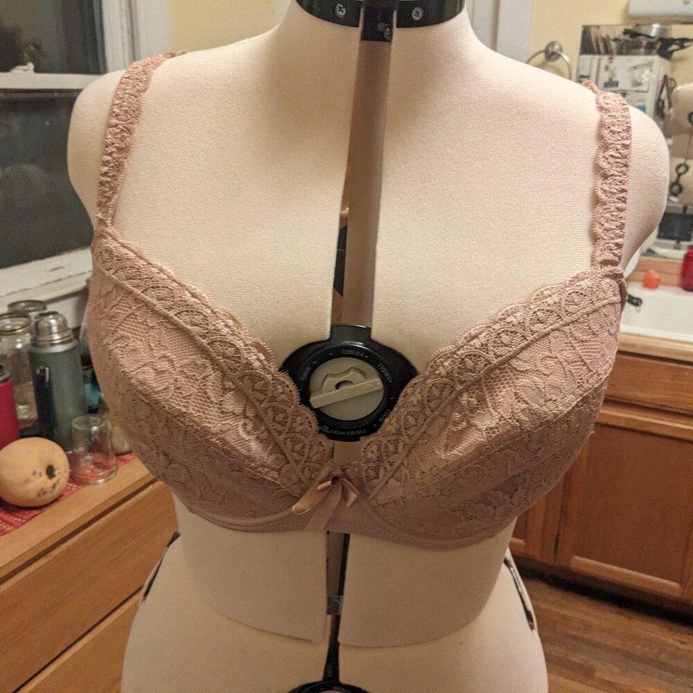 Pour Moi Rebel Padded Underwire Plunge Bra in Almond